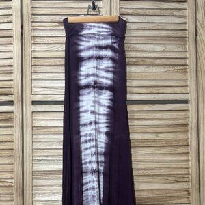 Promesa Tie Dye Maxi Skirt Purple White Rayon Boho Soft Size Small